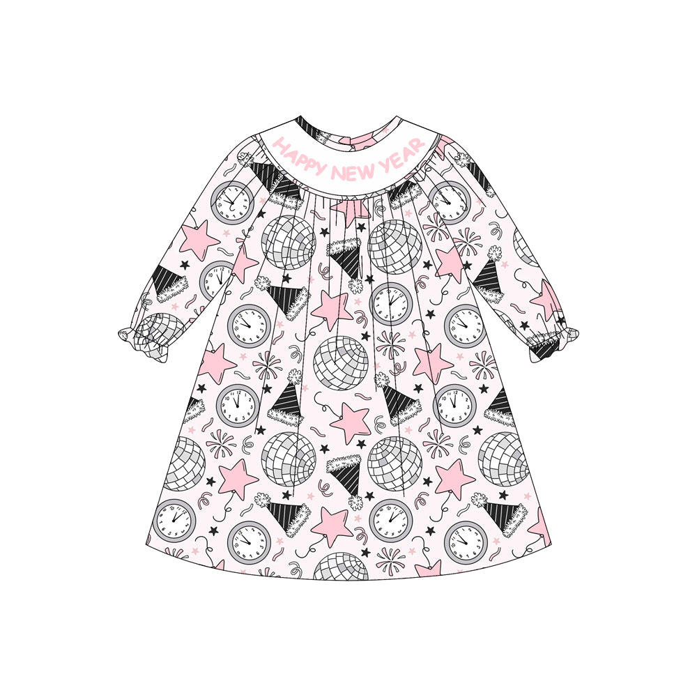 GLD1231 Happy new year girl dress 202507 preorder
