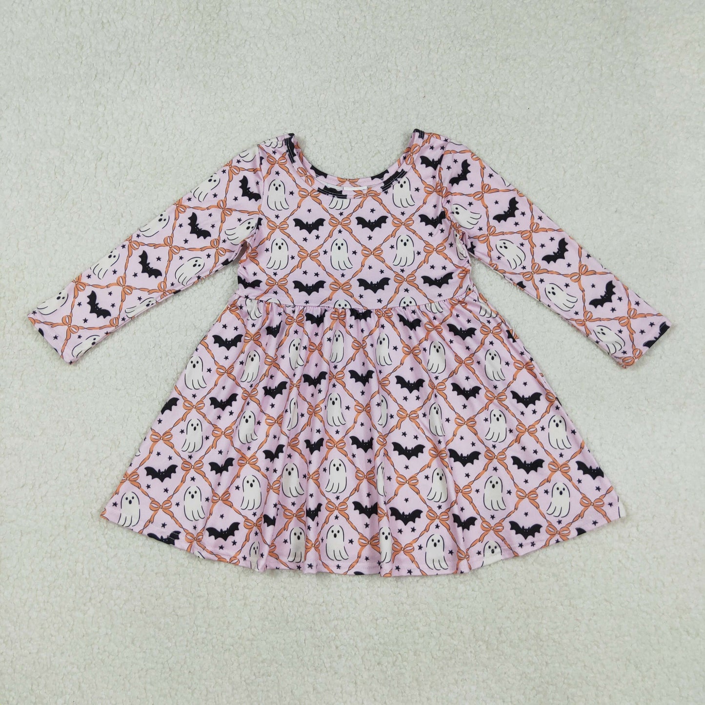 GLD1232 Boo bat Halloween girl dress 202509 RTS