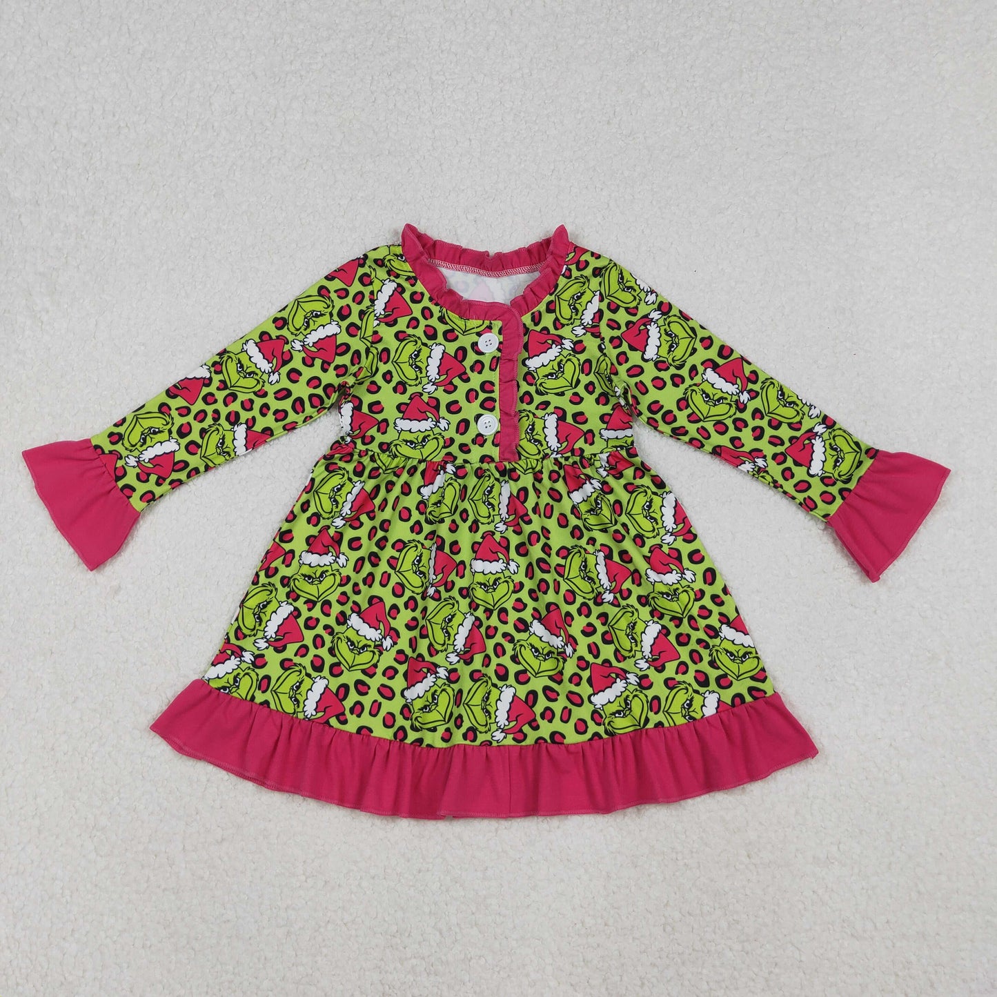 GLD1254 Christmas grinch girl dress 202510 RTS