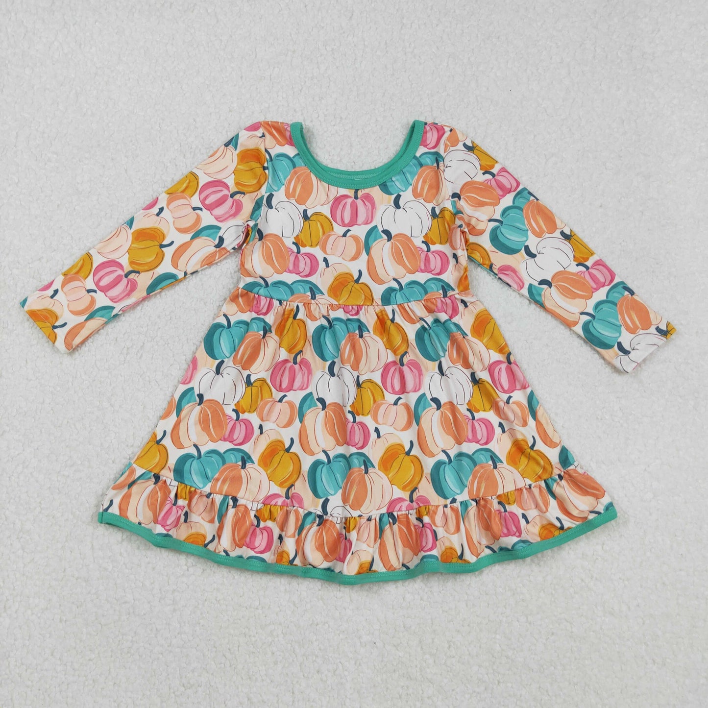 GLD1264 pumpkin Halloween girl dress 202509 RTS