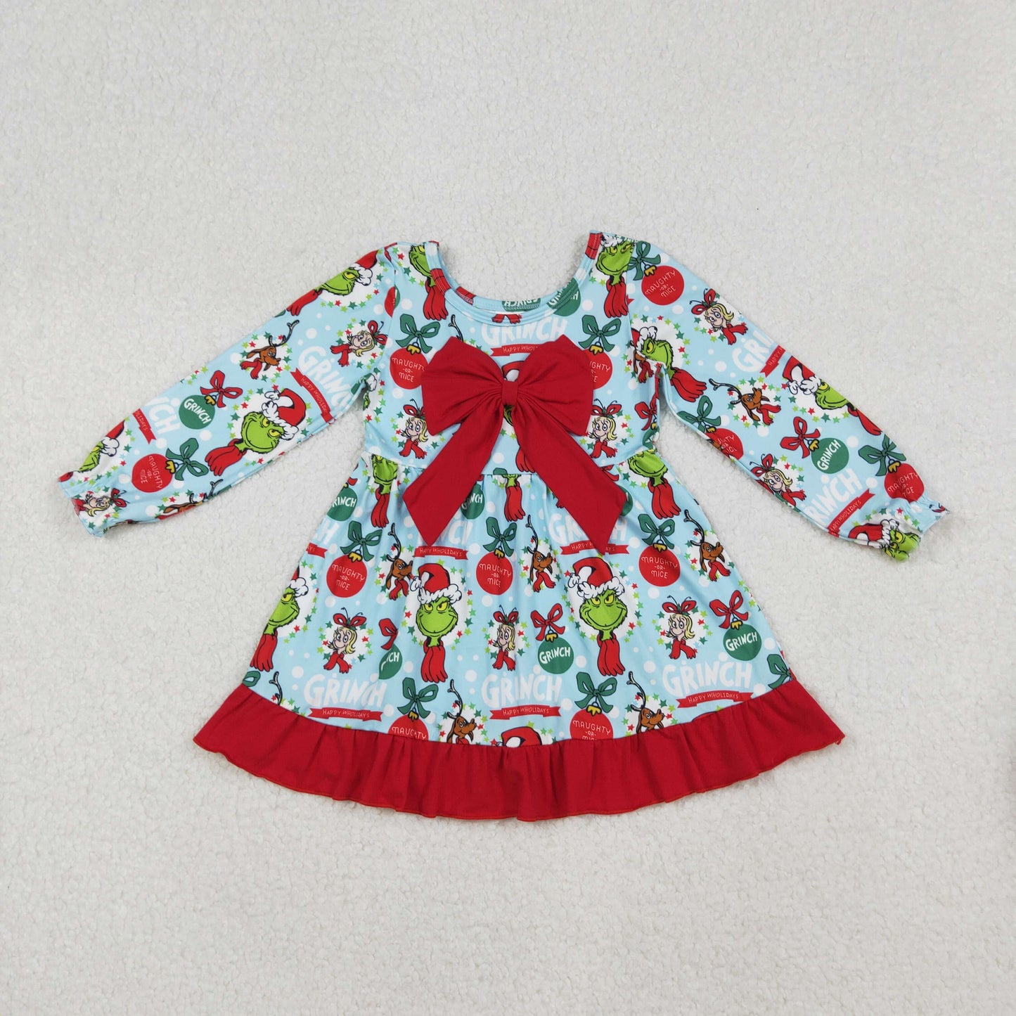 GLD1269 Christmas grinch  girl dress 202509 RTS