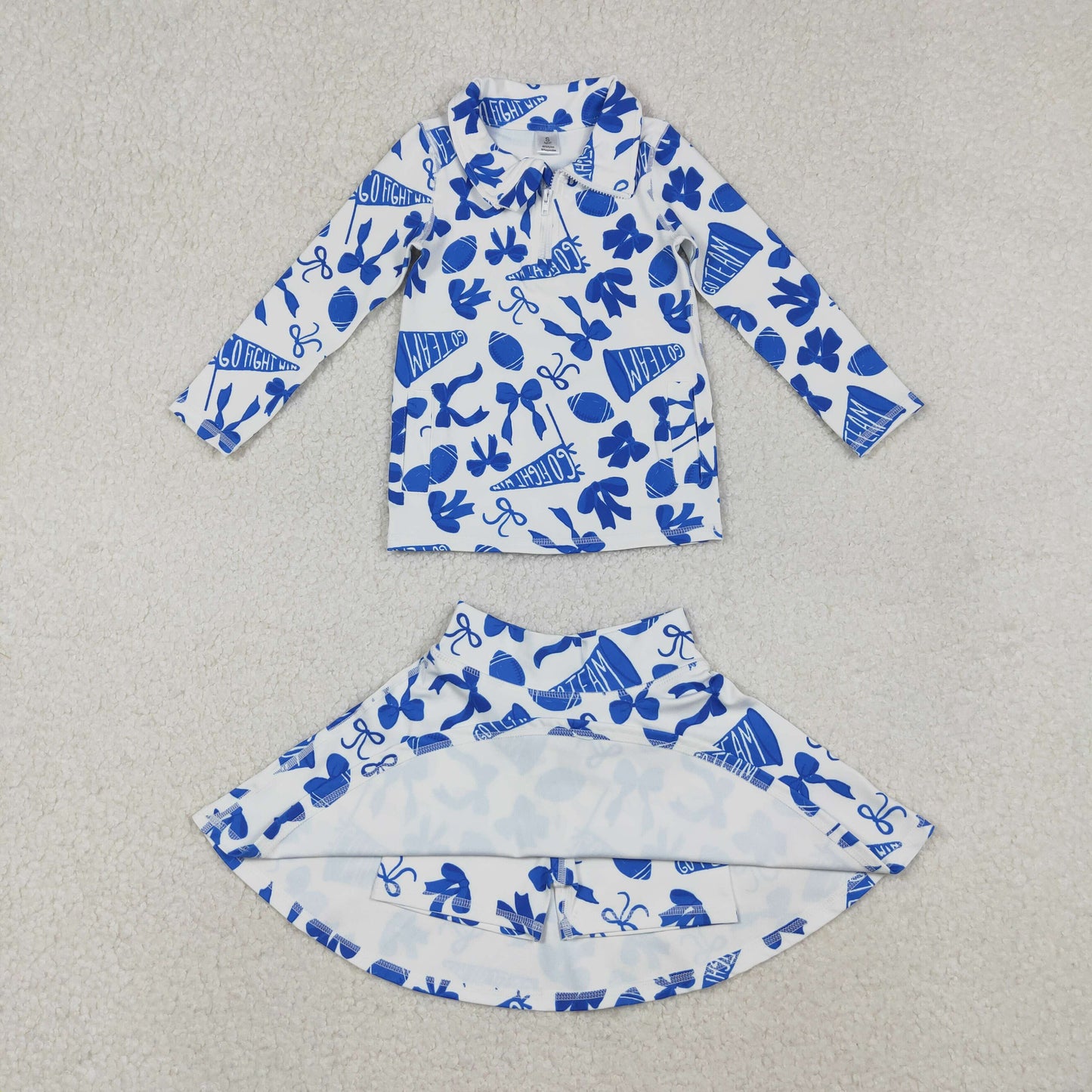 GLD1283 cheer go team bow Yoga westen skirt girl dress OUTFIT 202510 rts