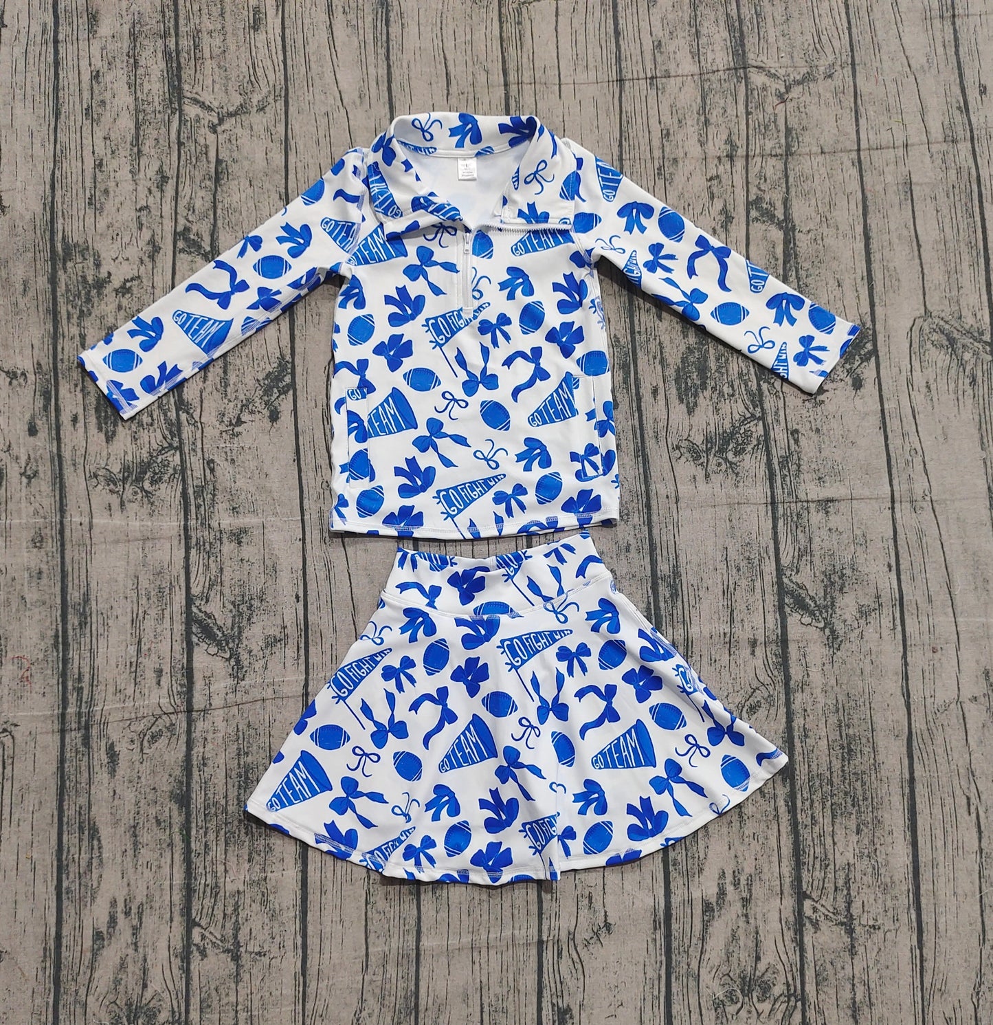 GLD1283 cheer go team bow Yoga westen skirt girl dress OUTFIT 202509 preorders