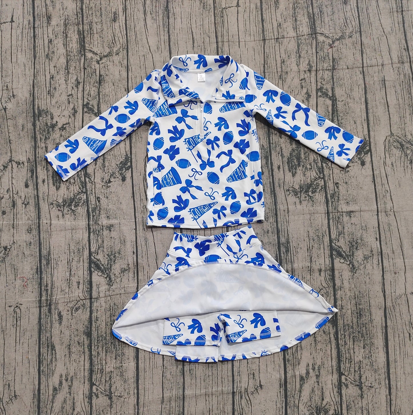 GLD1283 cheer go team bow Yoga westen skirt girl dress OUTFIT 202509 preorders