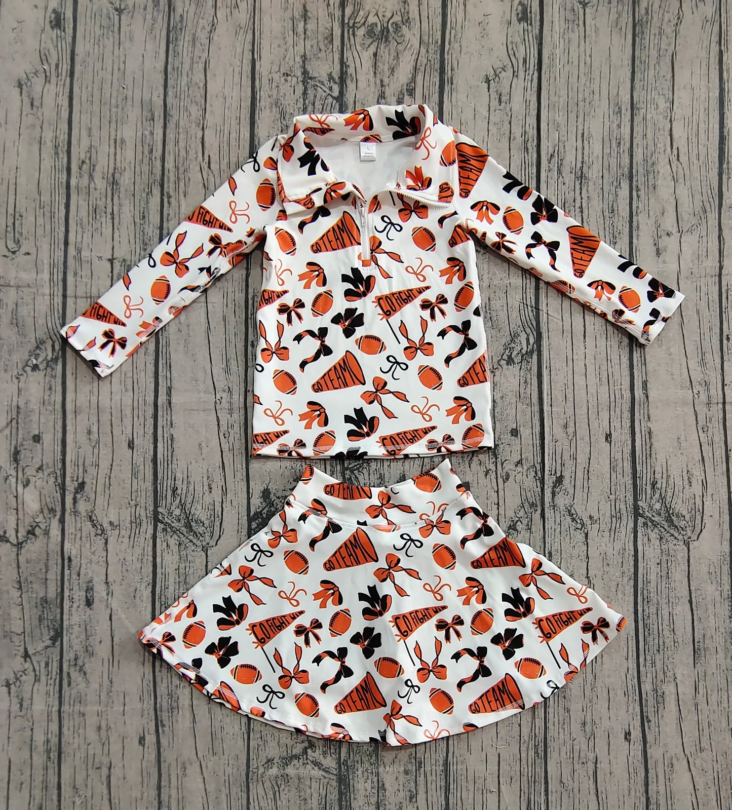 GLD1285 cheer go team bow Yoga westen skirt girl dress OUTFIT 202509 preorders