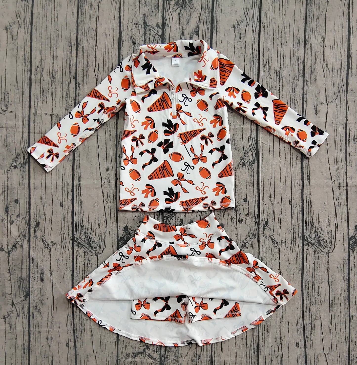 GLD1285 cheer go team bow Yoga westen skirt girl dress OUTFIT 202509 preorders