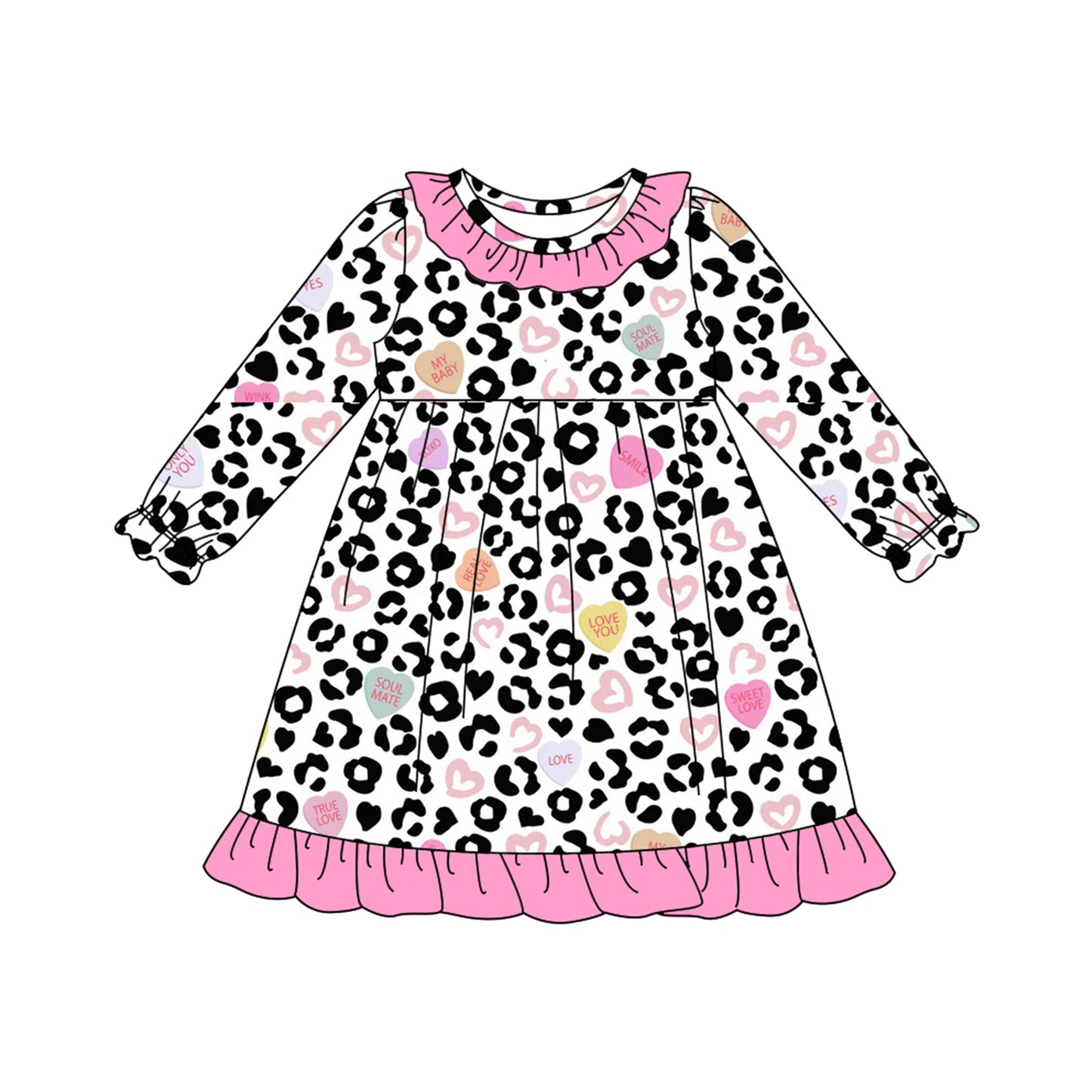 GLD1290 leopard love western girl dress 202509 preorder