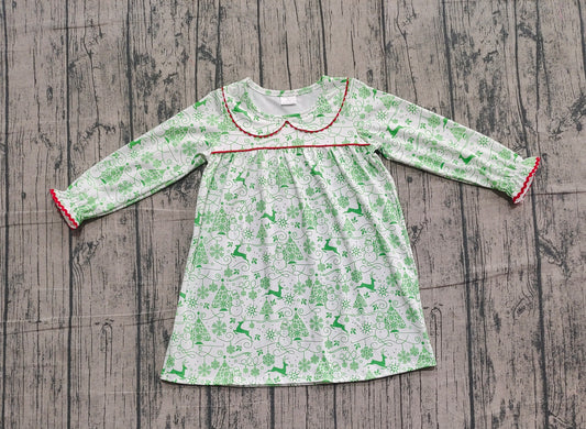 GLD1345 Christmas snowmen Girl dress 202509 preorder