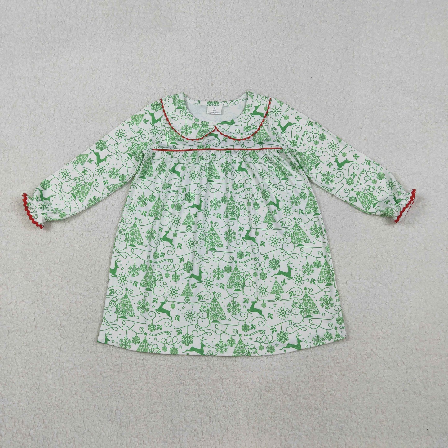 GLD1345 Christmas snowmen Girl dress 202511 RTS