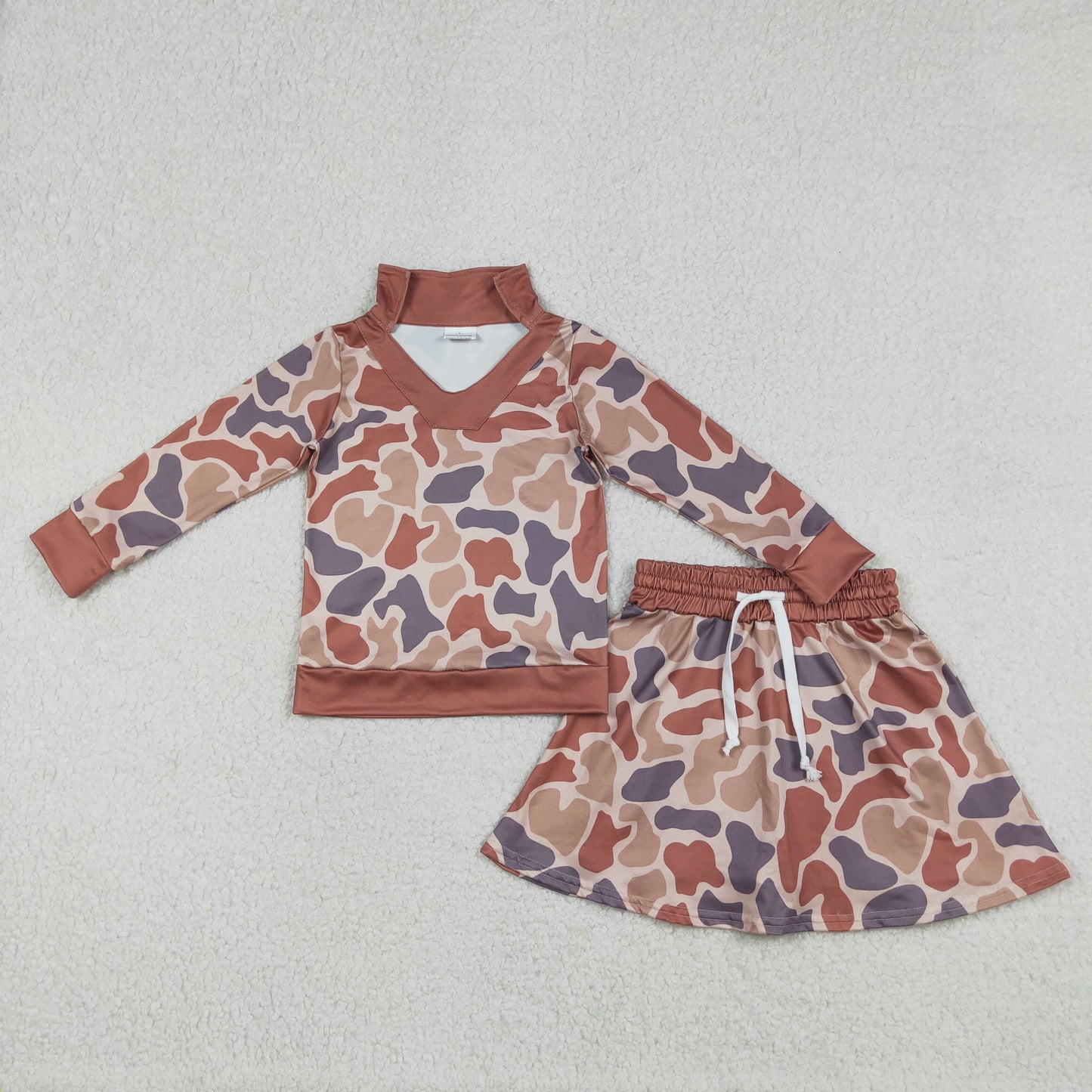 GLD1476 camo deer kids girl outfit skort Skirt 202512 RTS