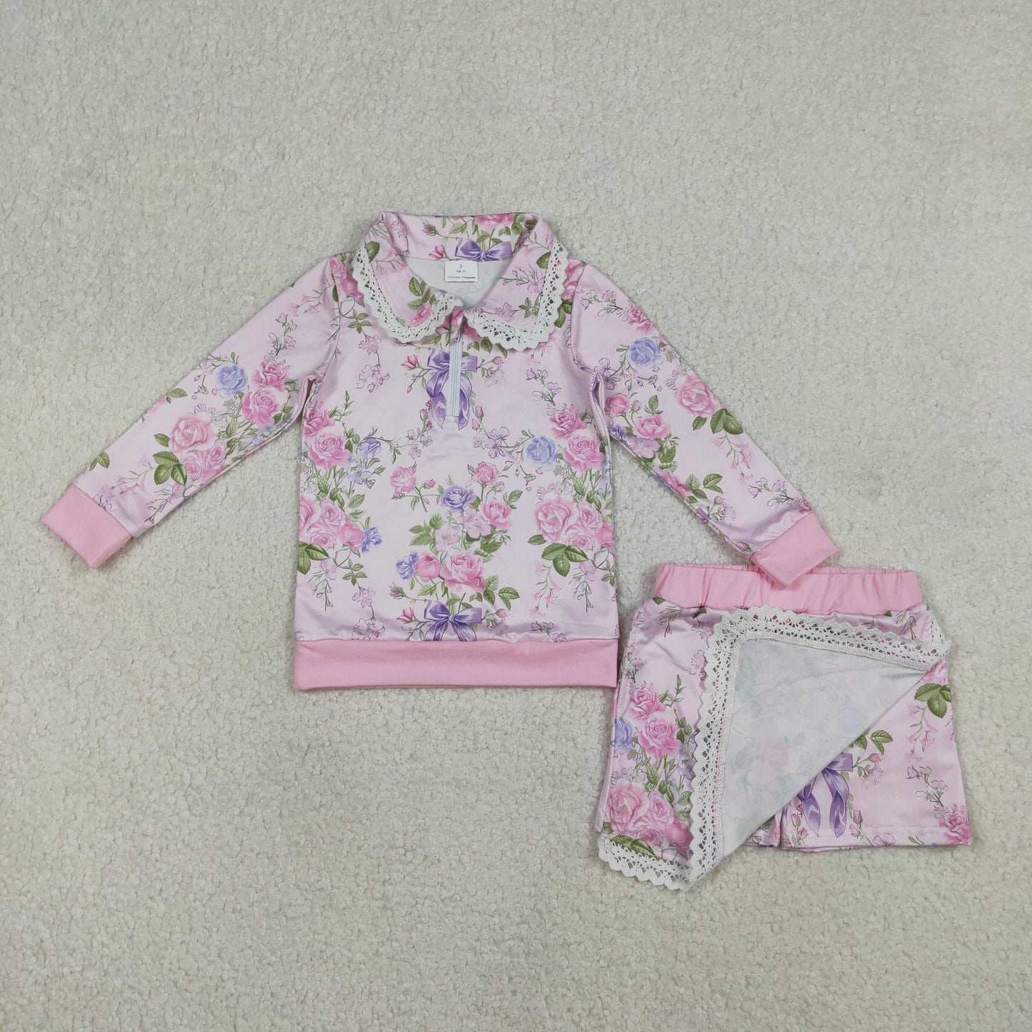GLD1572 flower kids girl outfit Skirt 202601 RTS