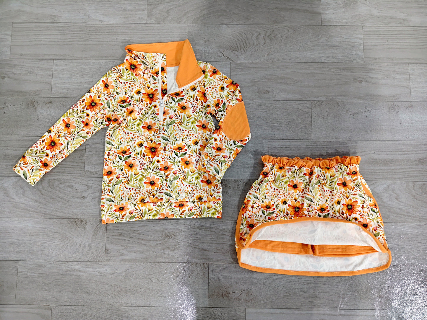 GLD1606 flower zipper girl outfit skirt 202607 preorder