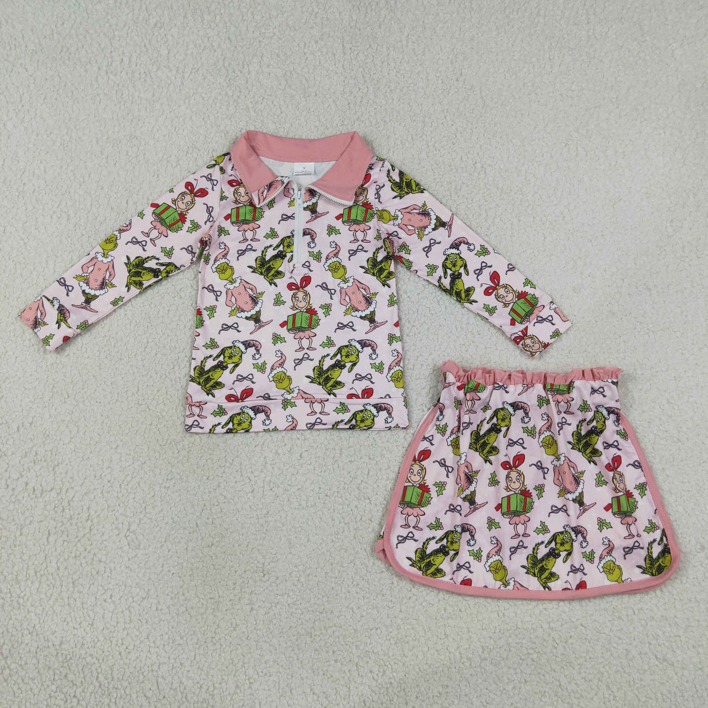 GLD1610 Christmas grinch girl outfit skirt 202608 RTS