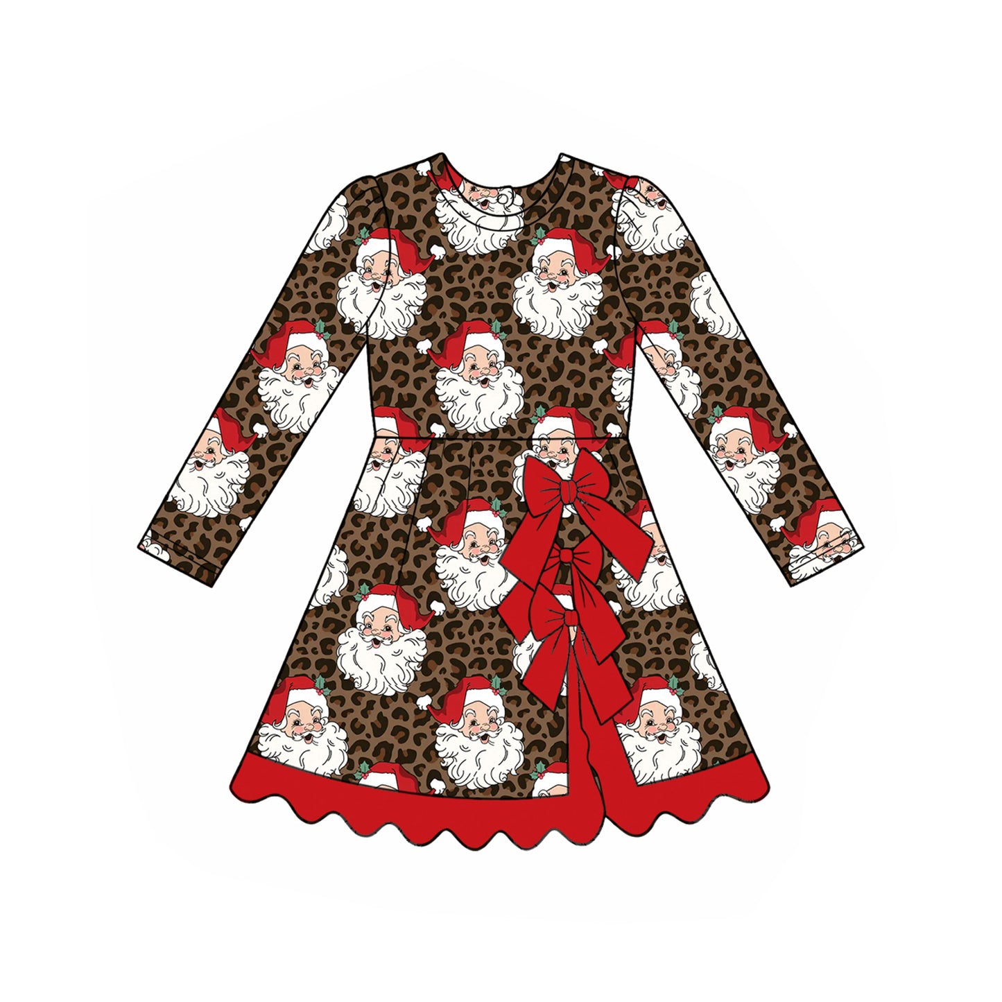 GLD1679 yoga scallop Christmas santa camo girl outfit skirt 202607 preorder