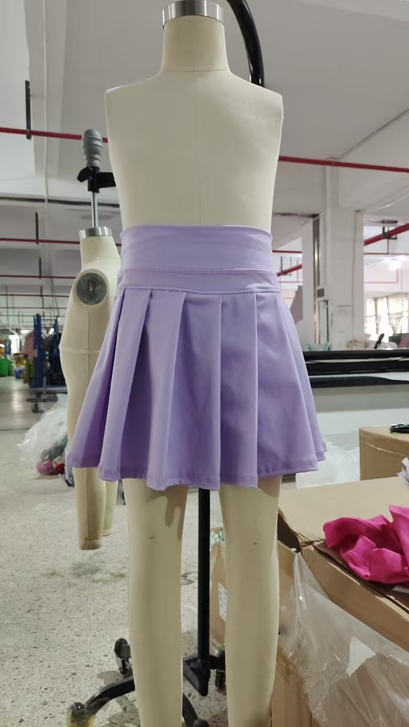GLK0085 yoga solid color girl skirt 202506 RTS