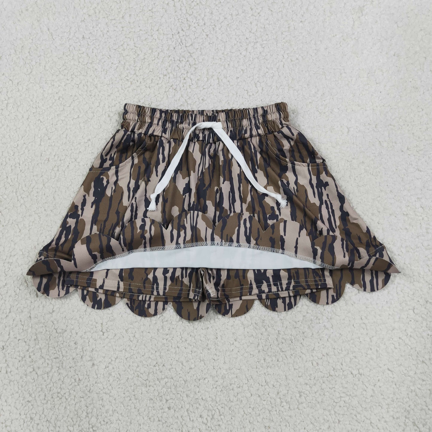 GLK0298 scallop camo girl kids shorts skirt 202608 RTS