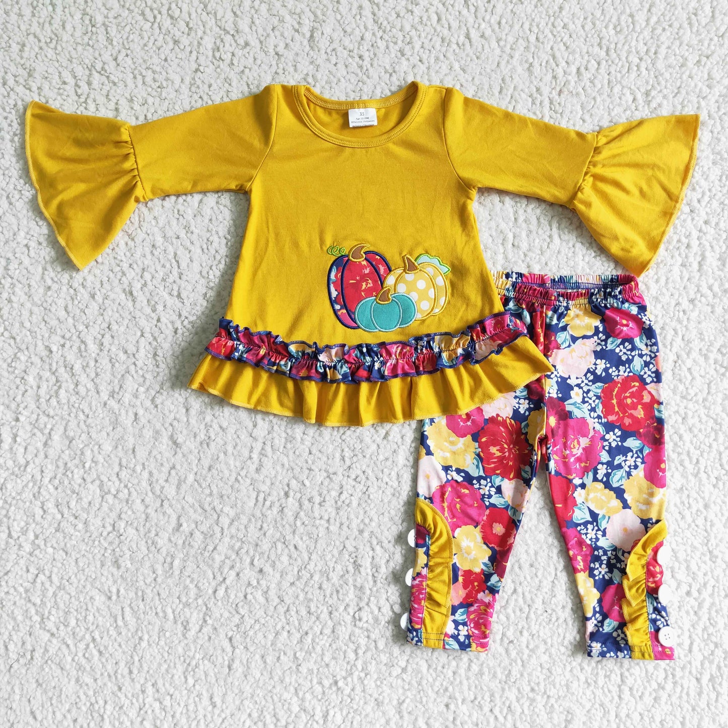 promotion GLP0006 pumpkin embroidery long sleeve legging pants girl outfit 202402 RTS(