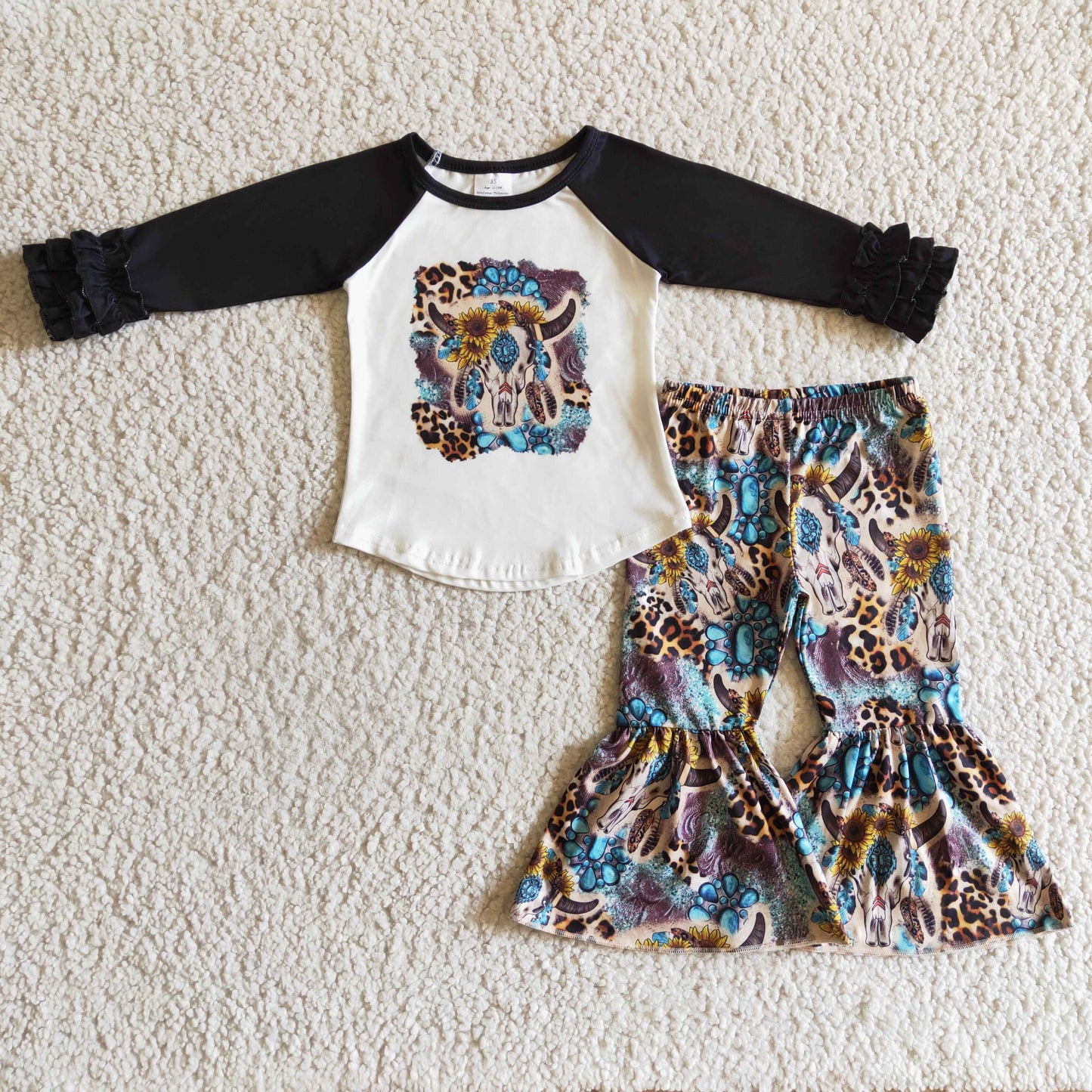 promotion RTS GLP0313 cow sunflower long sleeve GIRL outfit RTS 20230628 RTS