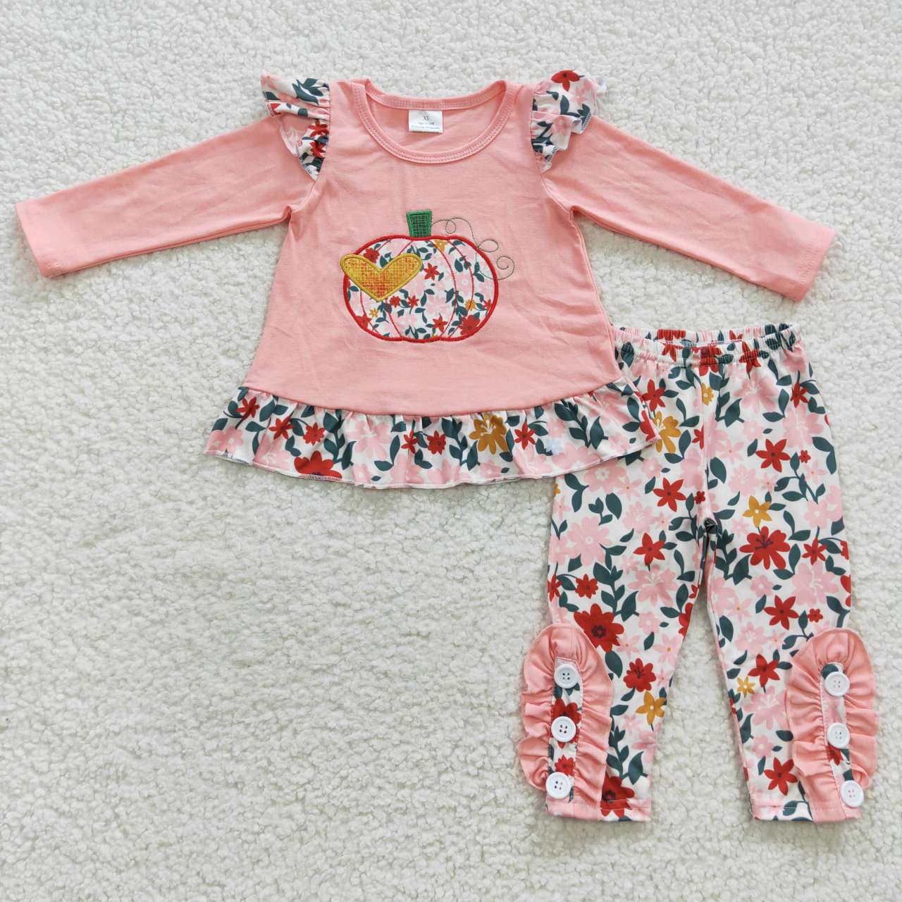 GLP0426 halloween Emrbroidery pumpkin long sleeve girl outfit RTS 20230711