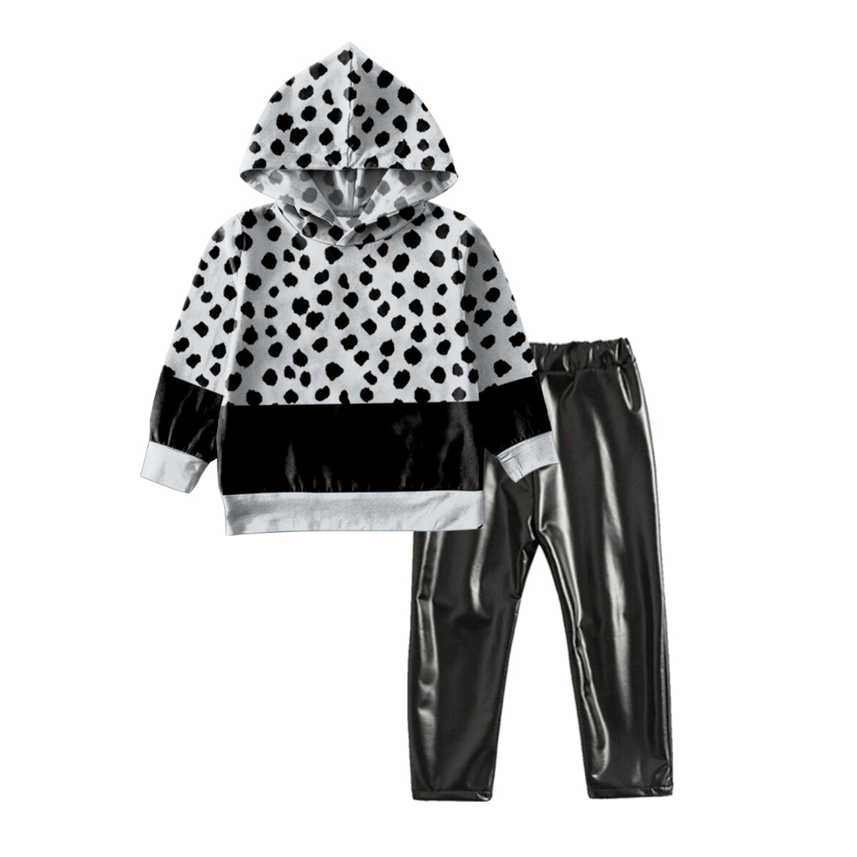 GLP0452 preorder hoodie leopard leather legging long sleeve kids girl outfit 20230520