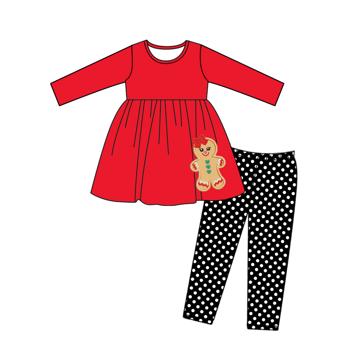 GLP0470 preorder western Christmas long sleeve kids girl outfit 20230524