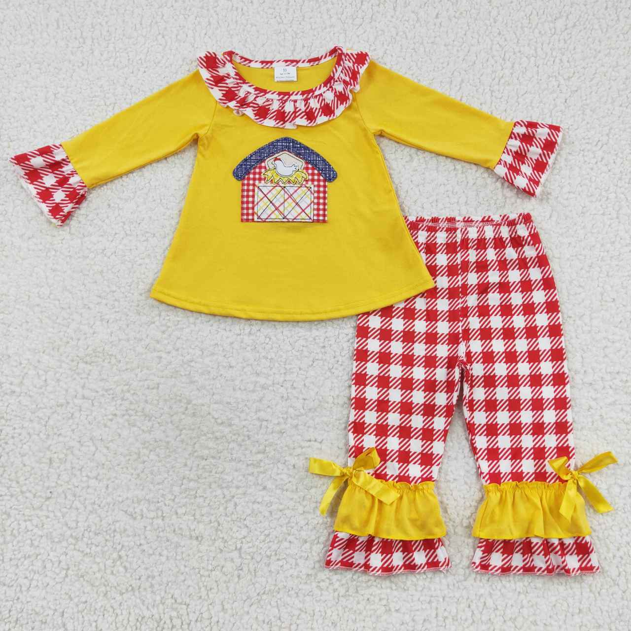 GLP0492 chicken long sleeve children girl outfit preorder 20230610