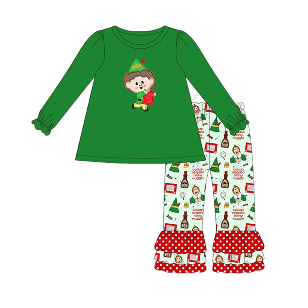 GLP0615 preorder Christmas green man long sleeve pants girlpajamas outfit 20230703