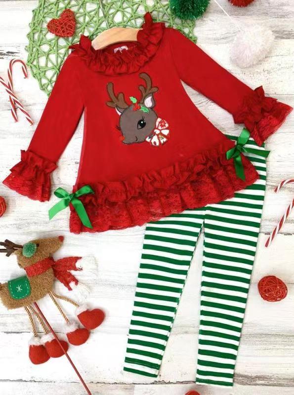 GLP0616 preorder long sleeve christmas deer girl outfit 20230703