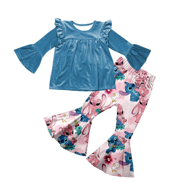 CUSTOM moq3 GLP0639 velvet top cartoon long sleeve girl jumpsuit overall outfit 202307