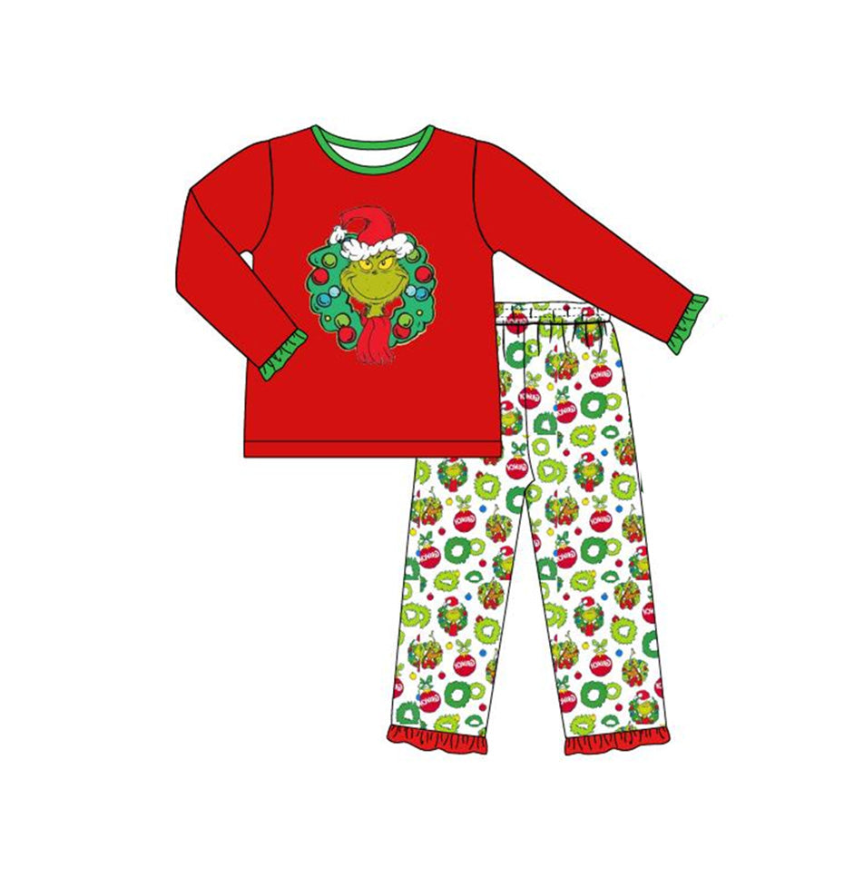 GLP0691 western Christmas grin long sleeve boy girl outfit 20230726 preorder