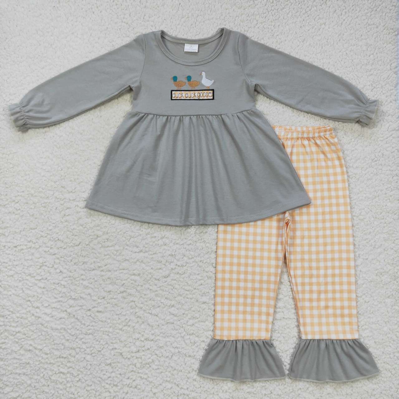 GLP0724 embroidery duck western long sleeve girl outfit RTS 20231004