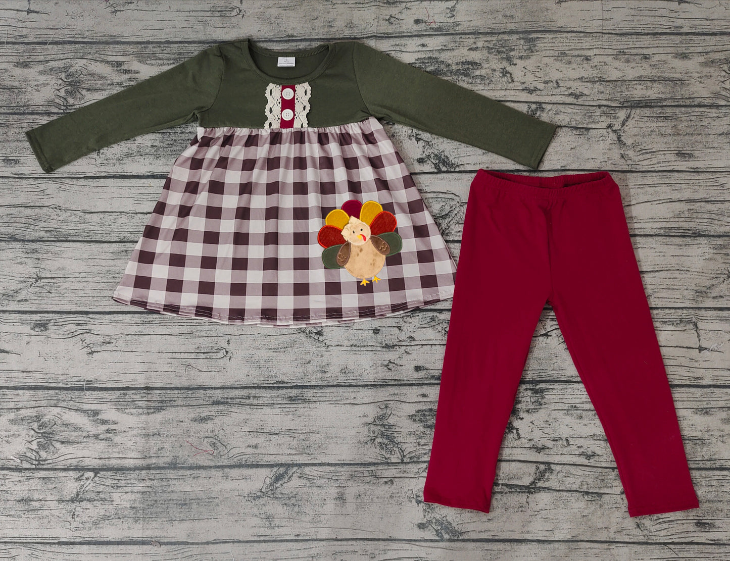 GLP0750 western long sleeve turkey thanksgiving girl outfit 20231010