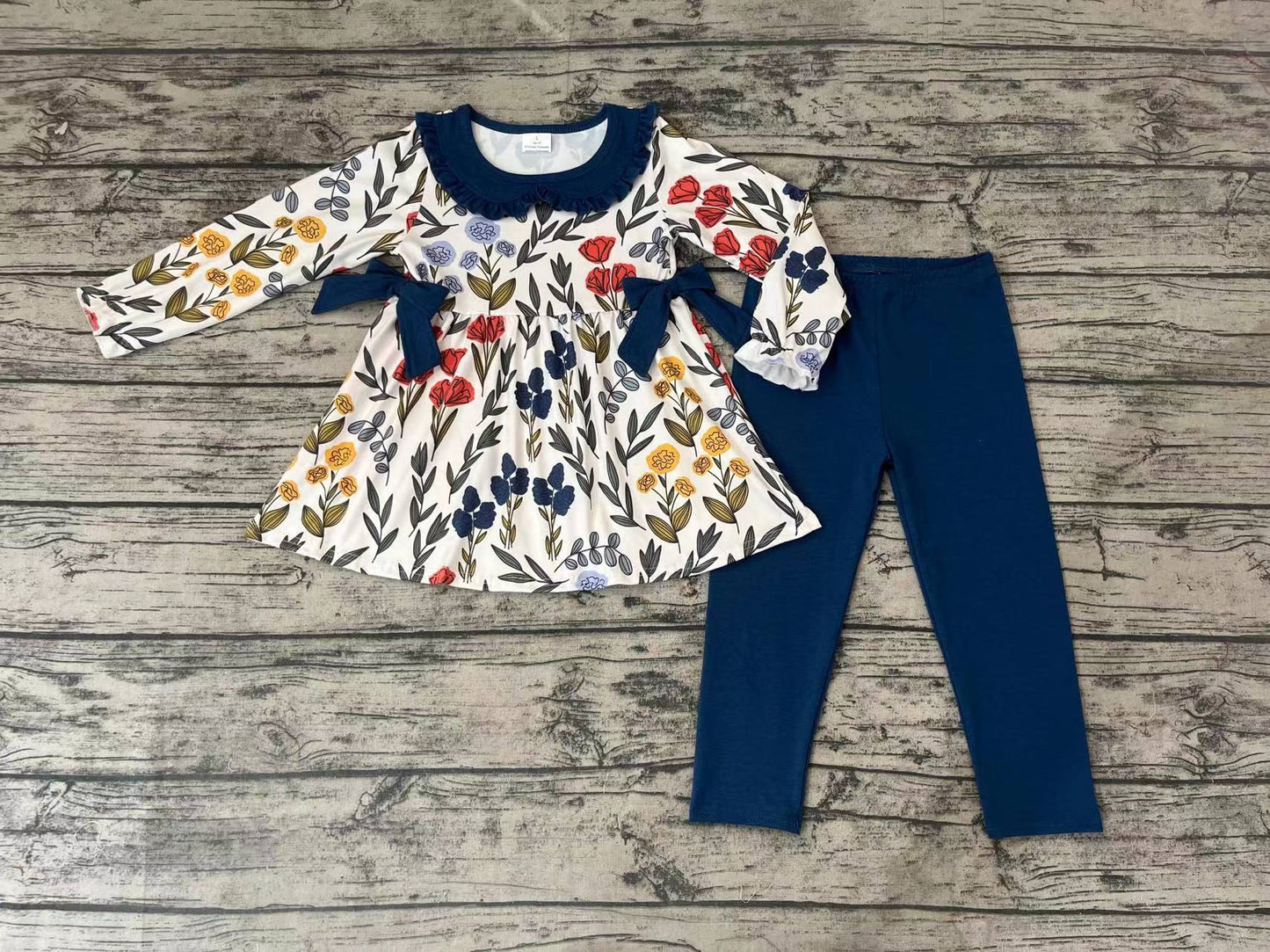 GLP0798 western flower long sleeve pants girl outfit 20231011 RTS