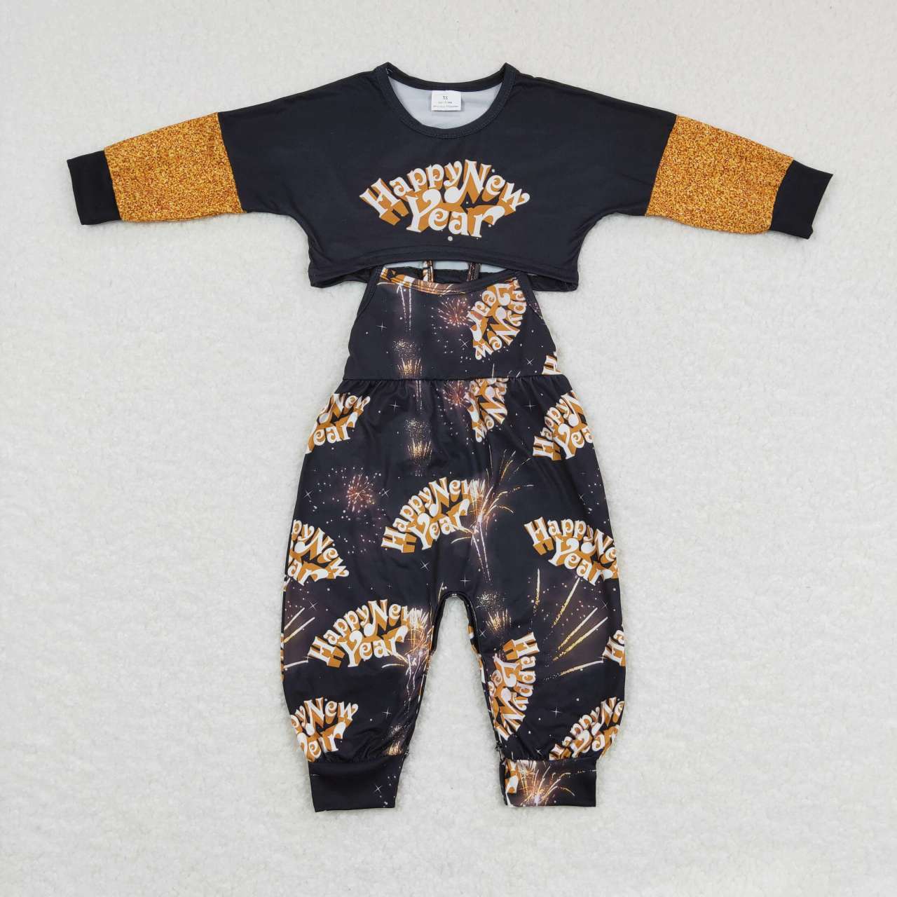 GLP0815 Happy new year overall Long Sleeve jumpsuit Girl outfit 20231017 RTS