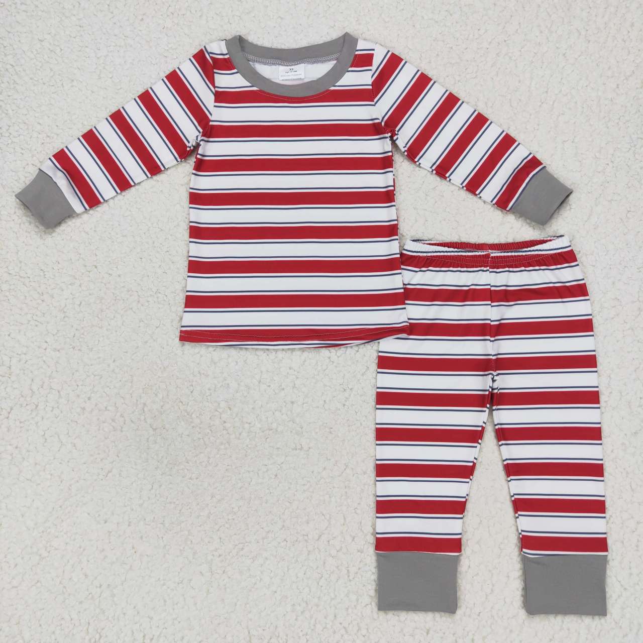 BLP0391 RTS Christmas stripe long sleeve kids girl boy pajamas outfit 20231012