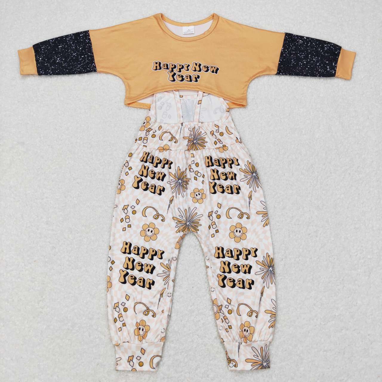 GLP0917 Happy new year overall Long Sleeve jumpsuit Girl outfit 20231018 RTS