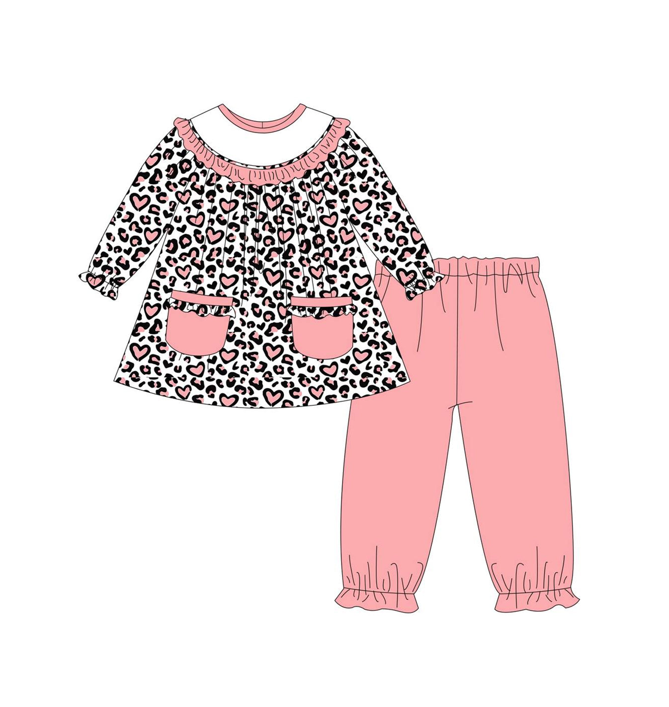 GLP0958 western leopard long sleeve girl outfit preorder 20231010