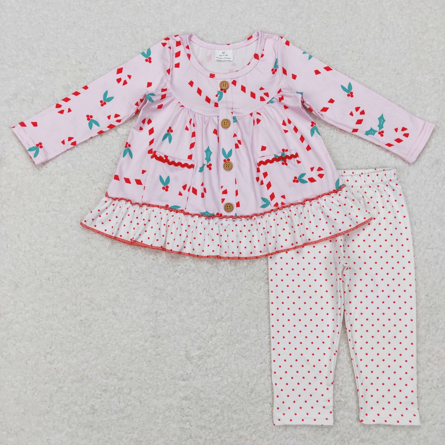 GLP0975 long sleeve Christmas candy girl outfit long sleeves set RTS 202407 sibling