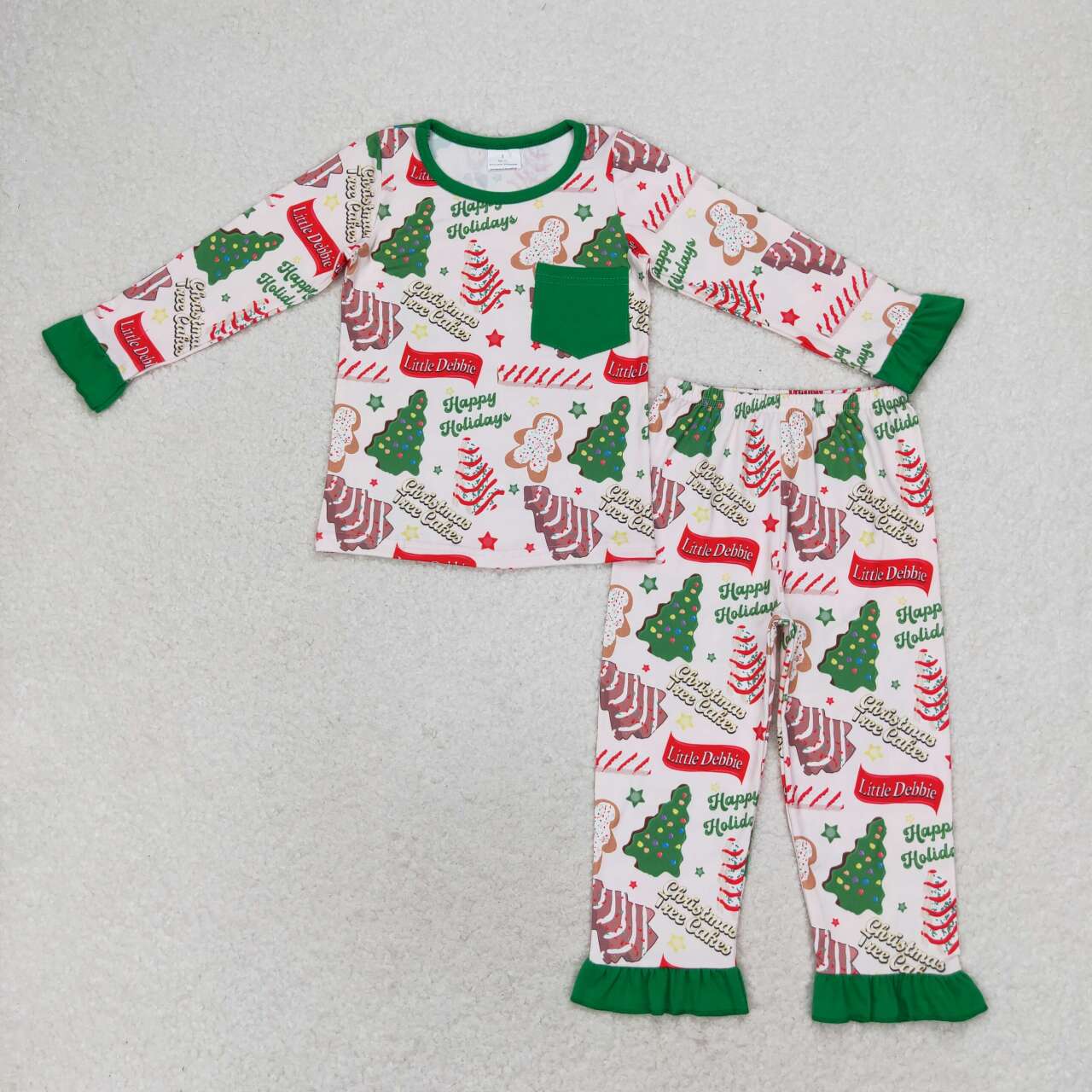 GLP1229 BAMBOO Christmas tree cake girl outfit pajamas 202408 RTS
