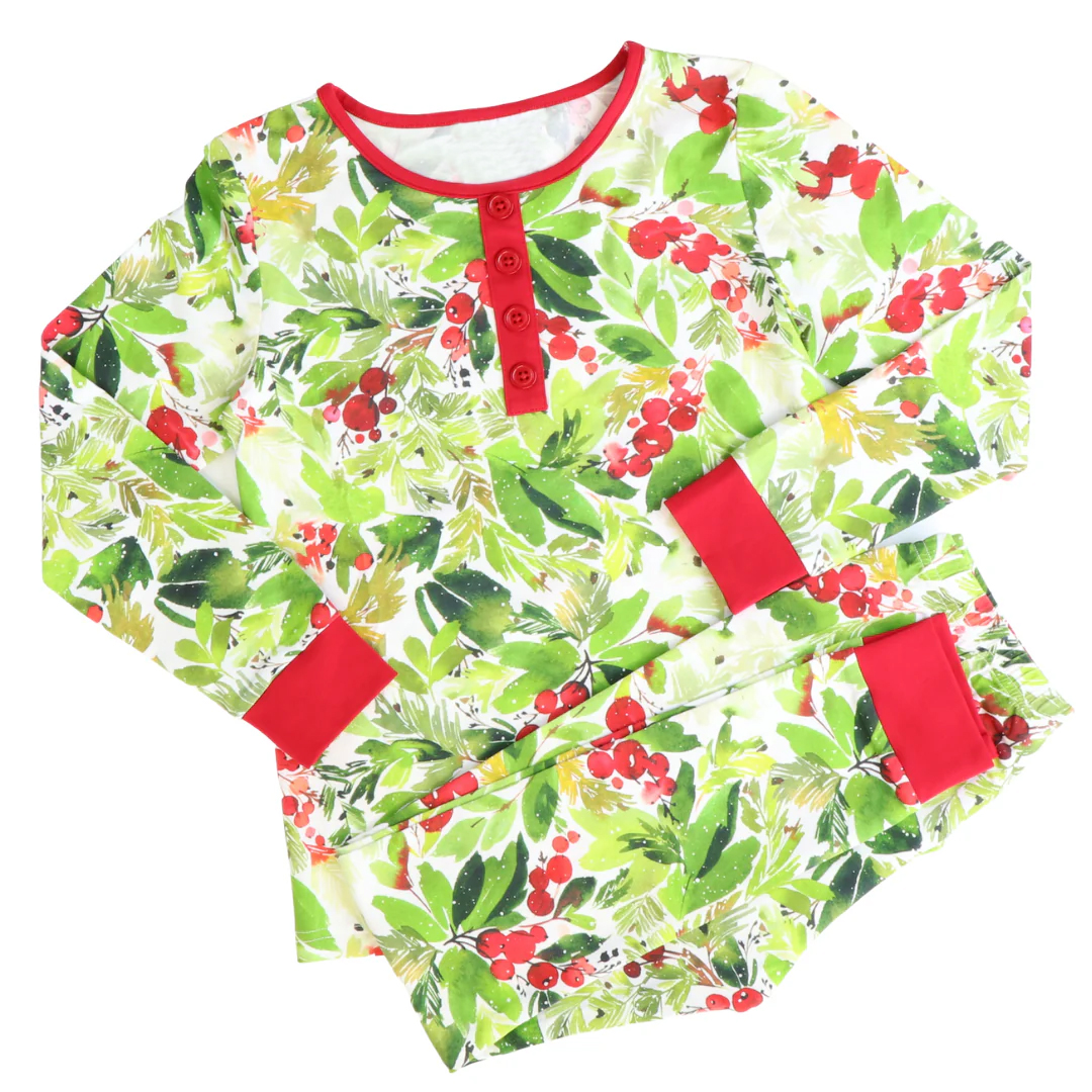 GLP1230 Christmas Mistletoe girl outfit pajamas preorder 202405