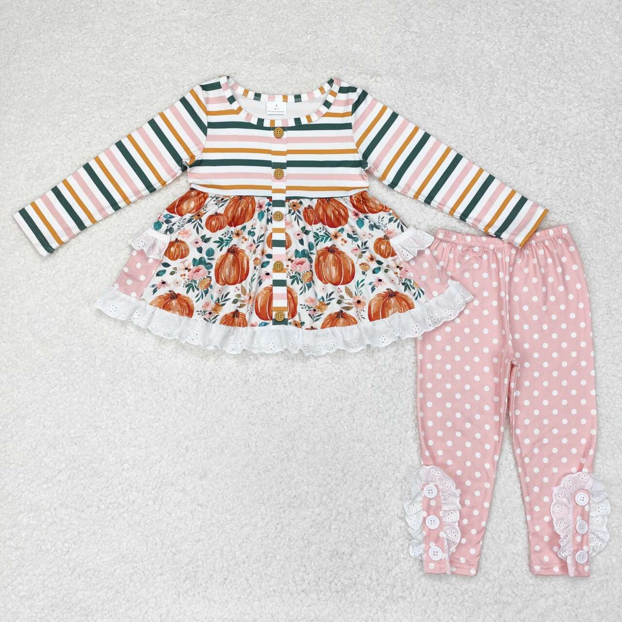 GLP1232 Halloween ruffle Pumpkin girl outfit 202407 sibling RTS