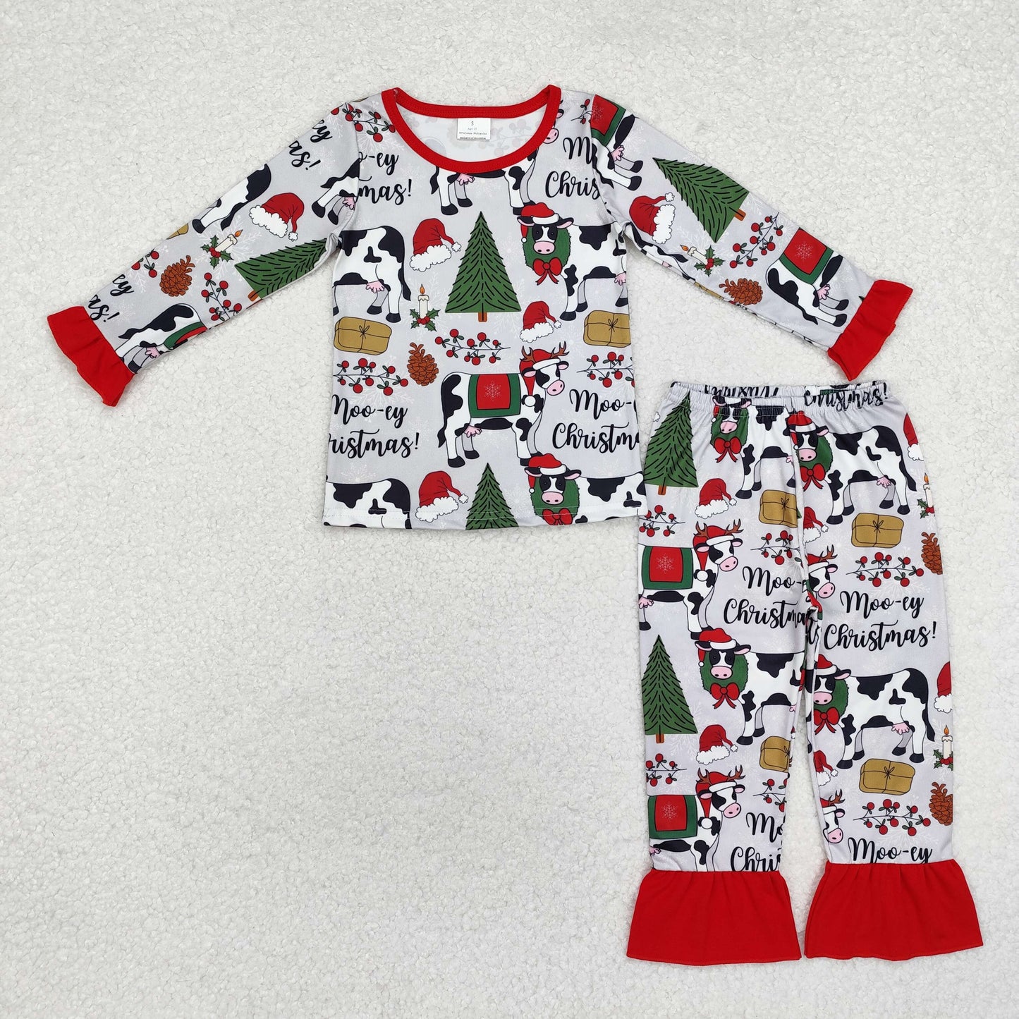 GLP1243 Christmas tree cow girl pajamas outfit preorder 202410 RTS sibling