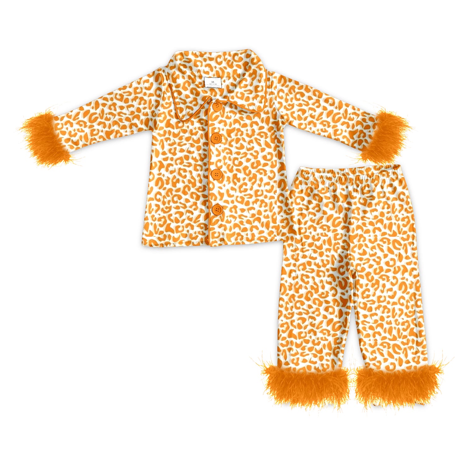 GLP1266 成人女 fluffy fur preorder adult mama & kids leopard pajamas plush sleeves outfit 202405