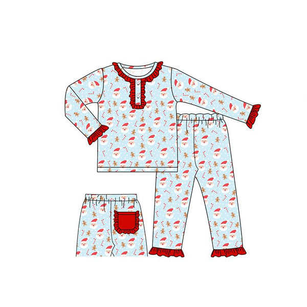 GLP1280 CUSTOM moq3 Christmas cane candy pajamas girl outfit 202405