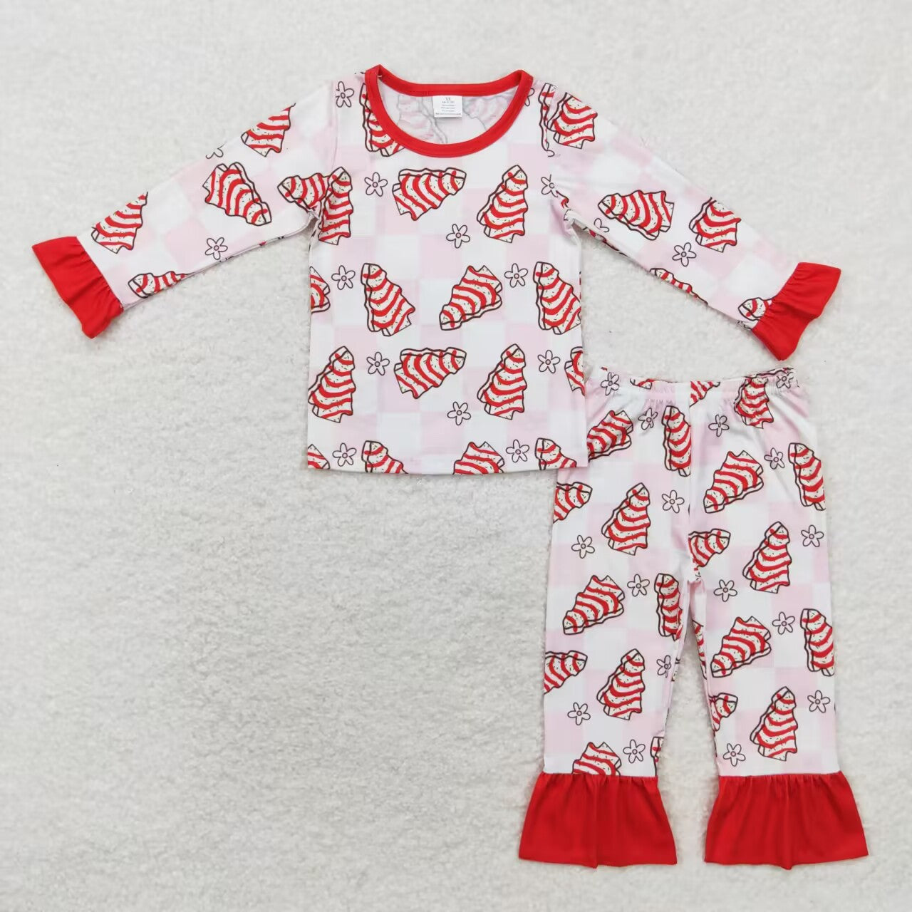 Bamboo Christmas tree cake sibling GLP1397 girl pajamas outfit 202407 RTS