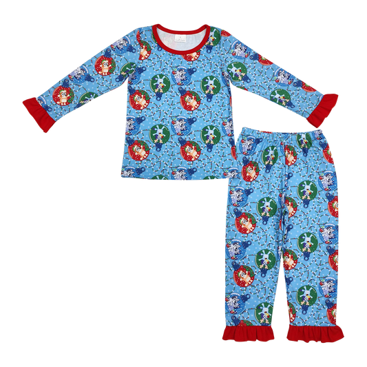GLP1447 bluey Christmas girl pajamas outfit  202507 sibling RTS