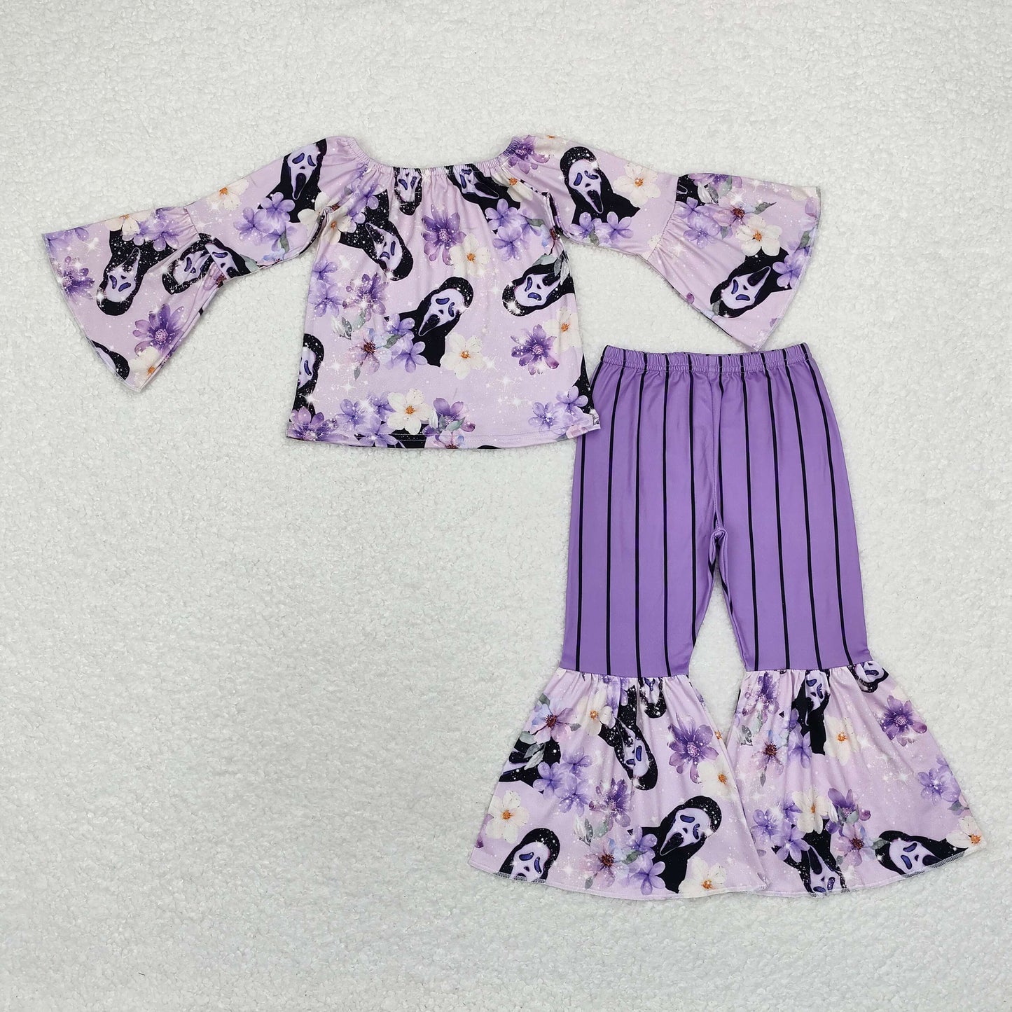 GLP1448 Halloween purple gost girl pajamas outfit 202409 sibling RTS