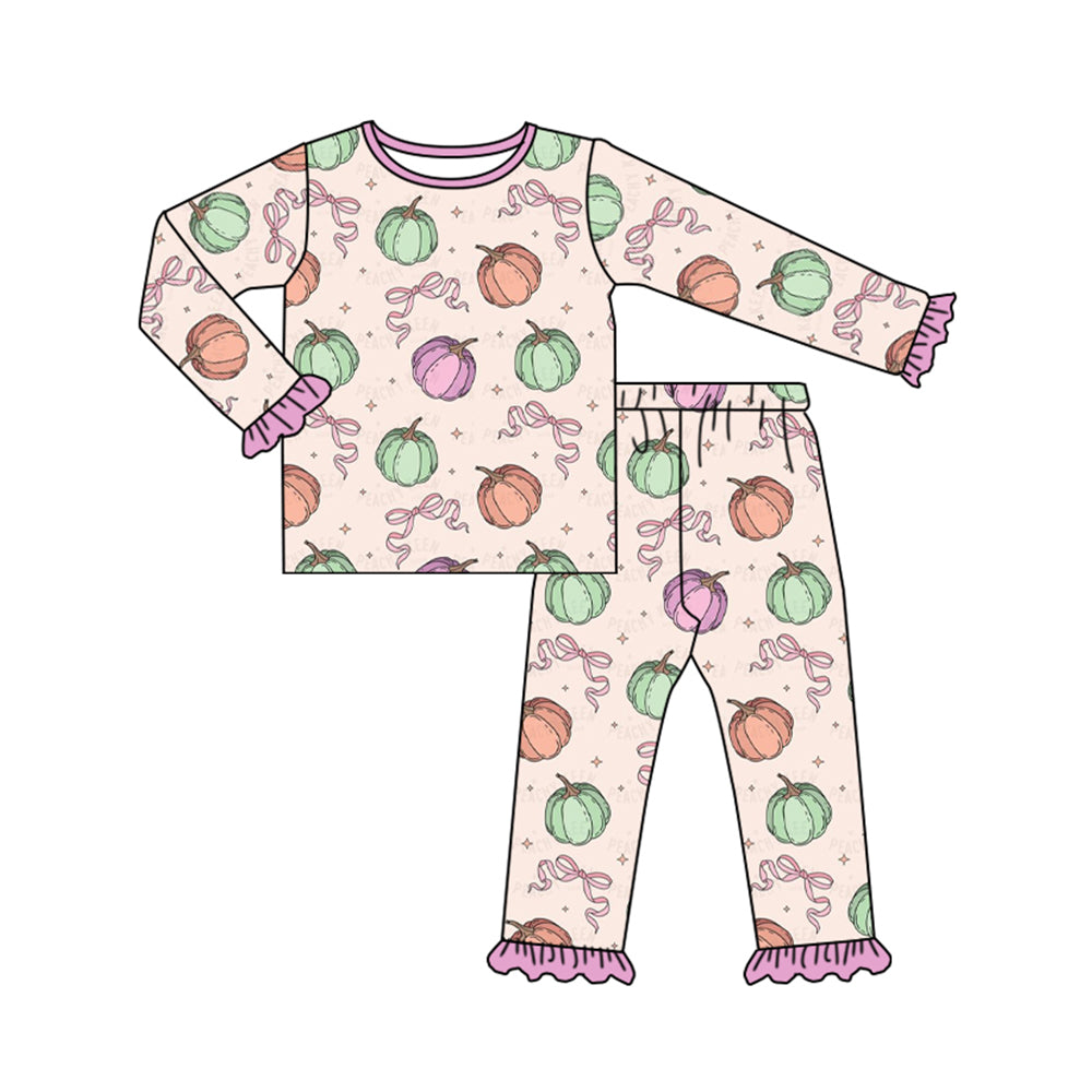 Halloween pumpkin sibling GLP1497 girl pajamas outfit 202407 preorder