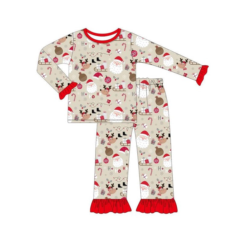 Christmas BAMBOO santa deer sibling GLP1508 pajamas girl outfit 202410