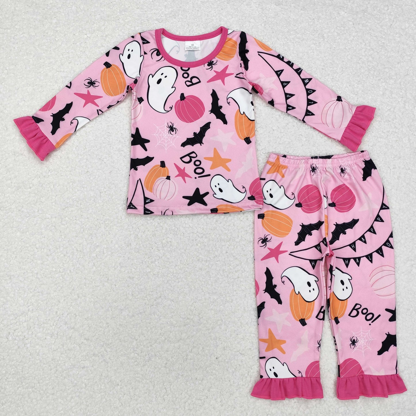 GLP1690 western boo Halloween long sleeve girl pajamas outfit 202409 sibling rts